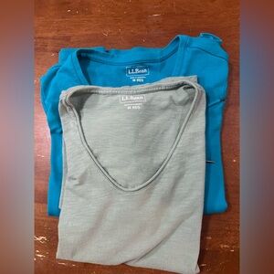 L. L. Bean Teal and Olive Green T-Shirts
